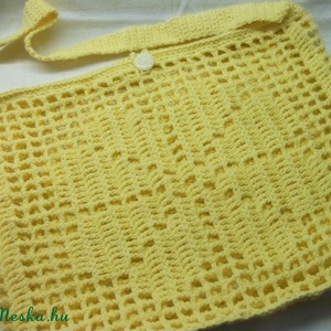 Kankalin sárga, napsárga, horgolt, vállon hordható, bevásárló szatyor, strandtáska -  - Meska.hu