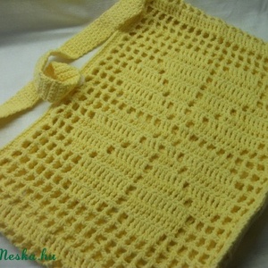 Kankalin sárga, napsárga, horgolt, vállon hordható, bevásárló szatyor, strandtáska -  - Meska.hu