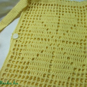 Kankalin sárga, napsárga, horgolt, vállon hordható, bevásárló szatyor, strandtáska -  - Meska.hu