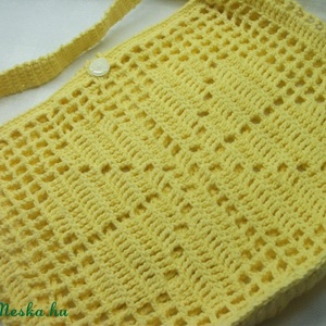 Kankalin sárga, napsárga, horgolt, vállon hordható, bevásárló szatyor, strandtáska -  - Meska.hu