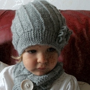 Vanilia sárga kötött sapka-nyakmelegítő együttes, masnival kicsi lányoknak, vagy nagyoknak - ruha & divat - babaruha & gyerekruha - babasapka - Meska.hu