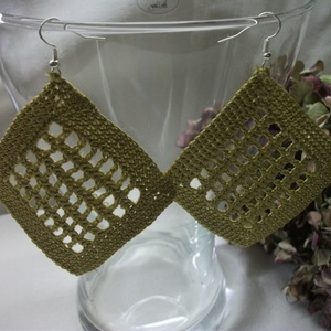 Horgolt óarany fülbevaló, Ékszer, Fülbevaló, Lógó fülbevaló, Horgolás, MESKA