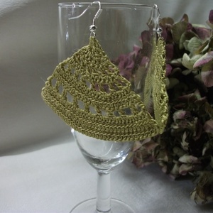 Horgolt óarany fülbevaló, Ékszer, Fülbevaló, Lógó csepp fülbevaló, Horgolás, MESKA