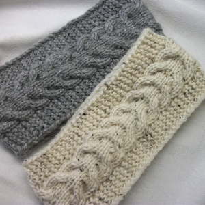 Szürke és nyers-moppos. Partner fejpánt,  hajpánt, párban, vagy szólóban, sapka helyett, , Kötés, MESKA