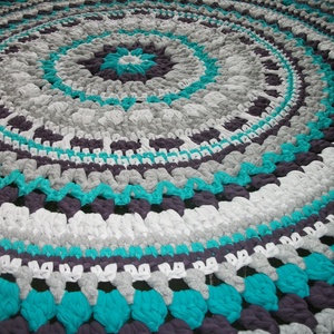 Horgolt mandala szőnyeg pólófonalból -  - Meska.hu