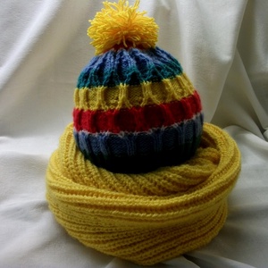 Kötött sárga körsál, csősál. Férfi? Női? - ruha & divat - sál, sapka, kendő - sál - Meska.hu