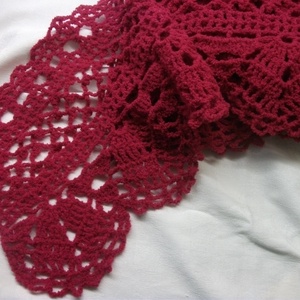 Tinta-piros, vagy pink, horgolt sál - ruha & divat - sál, sapka, kendő - sál - Meska.hu