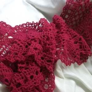 Tinta-piros, vagy pink, horgolt sál - ruha & divat - sál, sapka, kendő - sál - Meska.hu