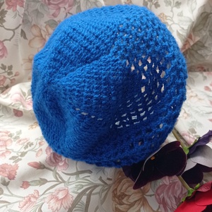 Királykék, horgolt háló sapka akril fonalból - ruha & divat - sál, sapka, kendő - sapka - Meska.hu Királykék, horgolt háló sapka akril fonalból - ruha & divat - sál, sapka, kendő - sapka - Meska.hu
