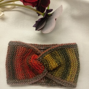 Sapka helyett, kötött fejpánt, vidám, nagyon színes  - ruha & divat - sál, sapka, kendő - fejpánt - Meska.hu