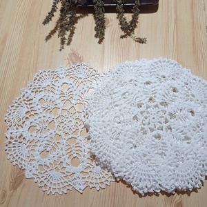 7db, fehér, azonos minta,csipke terítők - Meska.hu