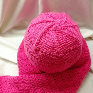 Világos pink, meleg sapka sál együttes, garnitúra - ruha & divat - sál, sapka, kendő - sapka & sál szett - Meska.hu