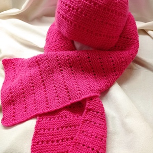 Világos pink, meleg sapka sál együttes, garnitúra, Ruha & Divat, Sál, Sapka, Kendő, Sapka & Sál szett, Kötés, MESKA