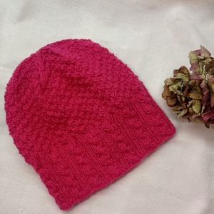  Gyapjú - pamut keverékből kötött sapka - Meska.hu