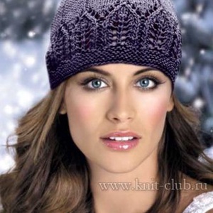 Halvány mályva, tavaszi kötött sapka áttört mintával - ruha & divat - sál, sapka, kendő - fejpánt - Meska.hu