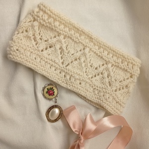 Sapka helyett, fehér kötött fejpánt, hajpánt, , Ruha & Divat, Sál, Sapka, Kendő, Fejpánt, Kötés, MESKA