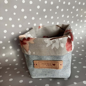 Textil mini tároló - otthon & életmód - tárolás & rendszerezés - tárolókosár - Meska.hu