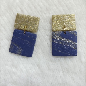 Navy and gold fülbevaló  - Meska.hu