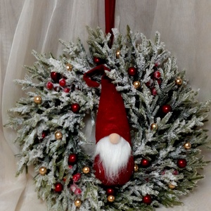 Karácsonyi kopogtató , Karácsony, Karácsonyi lakásdekoráció, Ünnepi asztaldekoráció, Virágkötés, MESKA