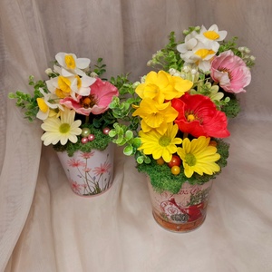 Virágos kert tavaszi asztaldísz  - Meska.hu