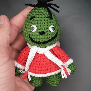 Mini grinch - horgolt játékfigura - játék & sport - plüssállat & játékfigura - nyuszi - Meska.hu