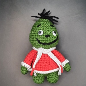 Mini grinch - horgolt játékfigura - Meska.hu