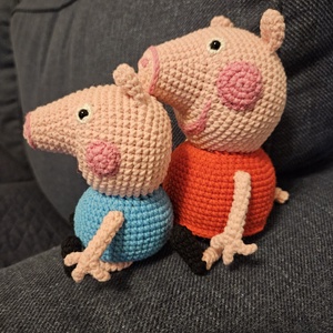 Peppa és Zsoli - horgolt játékfigurák, Játék & Sport, Plüssállat & Játékfigura, Nyuszi, Horgolás, MESKA