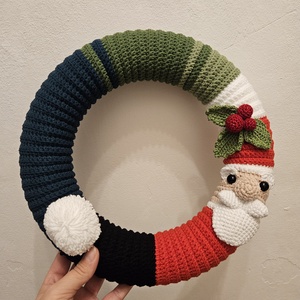 Karácsonyi kopogtató / koszorú, Játék & Sport, Plüssállat & Játékfigura, Nyuszi, Horgolás, MESKA
