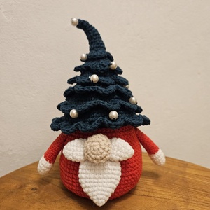 Bonbon tartó karácsonyi manó - horgolt figura - játék & sport - plüssállat & játékfigura - nyuszi - Meska.hu