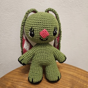 Kockásfülű nyuszi - horgolt figura, Játék & Sport, Plüssállat & Játékfigura, Nyuszi, Horgolás, MESKA