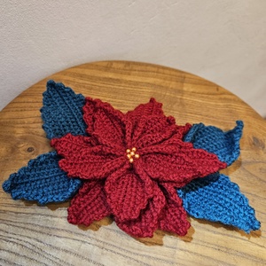 Mikulásvirág - horgolt asztaldísz, Játék & Sport, Plüssállat & Játékfigura, Nyuszi, Horgolás, MESKA