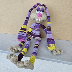 Bamba, csíkos nyuszi - horgolt játékfigura, Játék & Sport, Plüssállat & Játékfigura, Nyuszi, Horgolás, MESKA