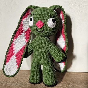 Kockásfülű  nyúl - horgolt játékfigura, Játék & Sport, Plüssállat & Játékfigura, Nyuszi, Horgolás, MESKA
