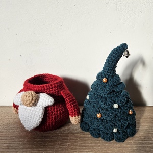 Karácsonyi bobontartó manó - horgolt játékfigura - játék & sport - plüssállat & játékfigura - nyuszi - Meska.hu