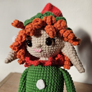Karácsonyi manó - horgolt játékfigura - Meska.hu