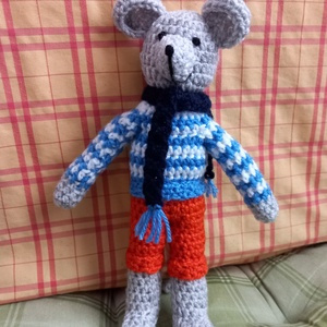 Horgolt egérke,mesefigura - Meska.hu