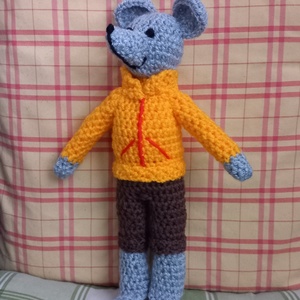 Horgolt mesefigura,egér - Meska.hu