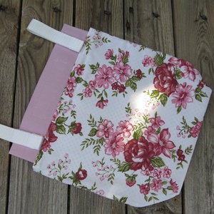 Rózsa mintás textil tároló, textil zsák + 6 db gofris törlőkendő -  - Meska.hu