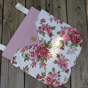 Rózsa mintás textil tároló, textil zsák + 6 db gofris törlőkendő -  - Meska.hu