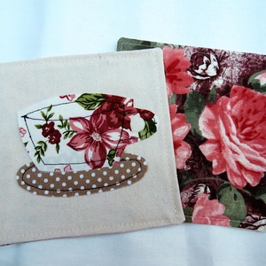 Textil pohár alátét  - otthon & életmód - konyhafelszerelés, tálalás - tálalás - tányér- és poháralátét - Meska.hu