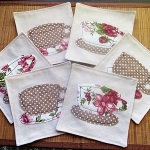 Textil pohár alátét  - otthon & életmód - konyhafelszerelés, tálalás - tálalás - tányér- és poháralátét - Meska.hu