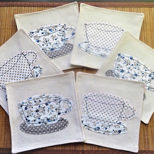 Textil pohár alátét  - otthon & életmód - konyhafelszerelés, tálalás - tálalás - tányér- és poháralátét - Meska.hu