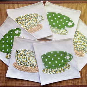 Textil pohár alátét  - otthon & életmód - konyhafelszerelés, tálalás - tálalás - tányér- és poháralátét - Meska.hu