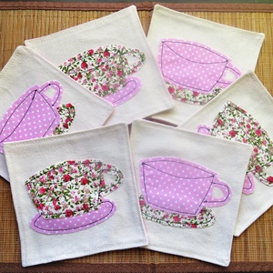 Textil pohár alátét  - otthon & életmód - konyhafelszerelés, tálalás - tálalás - tányér- és poháralátét - Meska.hu