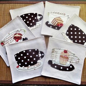 Textil pohár alátét  - otthon & életmód - konyhafelszerelés, tálalás - tálalás - tányér- és poháralátét - Meska.hu