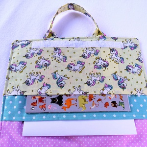 Hordozható, összecsukható ceruza és füzettartó - Unikornisok - otthon & életmód - papír, írószer - tolltartó & ceruzatekercs - Meska.hu