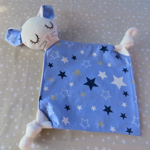 Cicás játszókendő kék csillagokkal, Játék & Sport, 3 éves kor alattiaknak, Alvóka & Rongyi, Varrás, MESKA