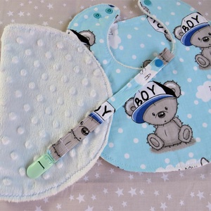 Babaköszöntő ajándékcsomag - Kék fiú mackós - játék & sport - babalátogató ajándékcsomag - Meska.hu