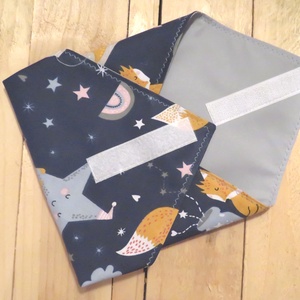 Gyermek szendvics csomagoló garnitúra színes vízhatlan belsővel - Jó éjt kis rókás - Akció! - táska & tok - uzsonna- & ebéd tartó - szendvics csomagoló - Meska.hu