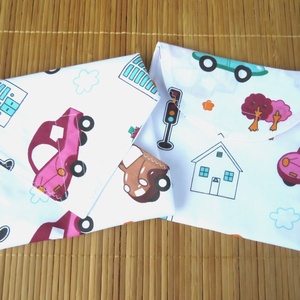 Újra szalvéta-tasak garnitúra - Színes autók - Meska.hu